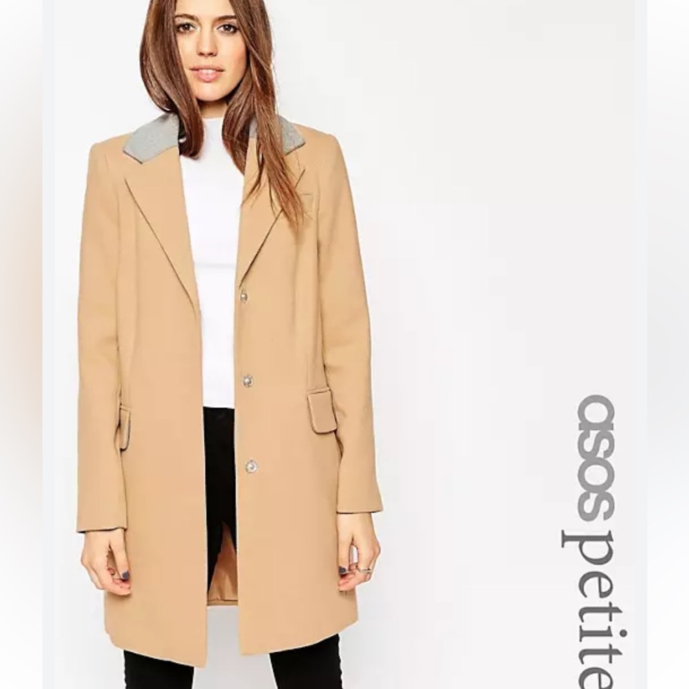 Asos Contrast Collar Cocoon Coat